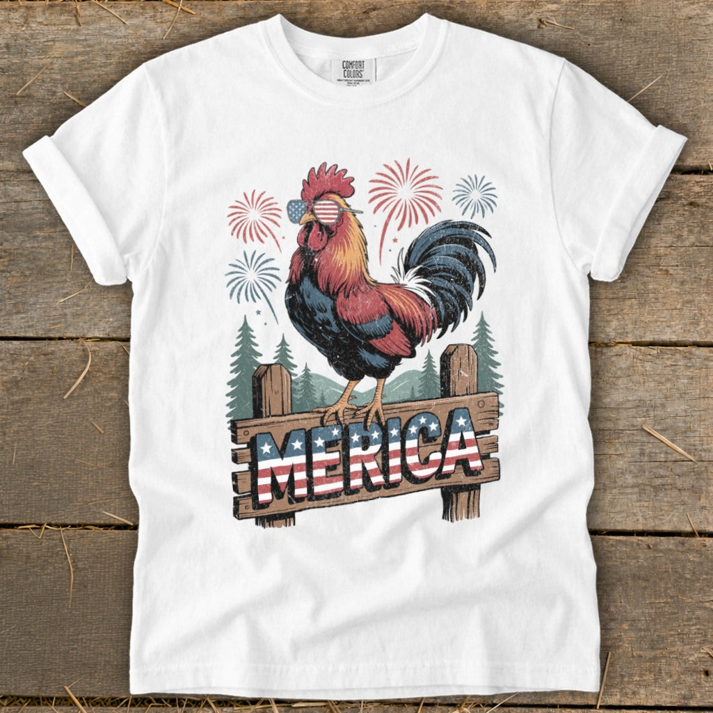 Merica Rooster Signature Tee