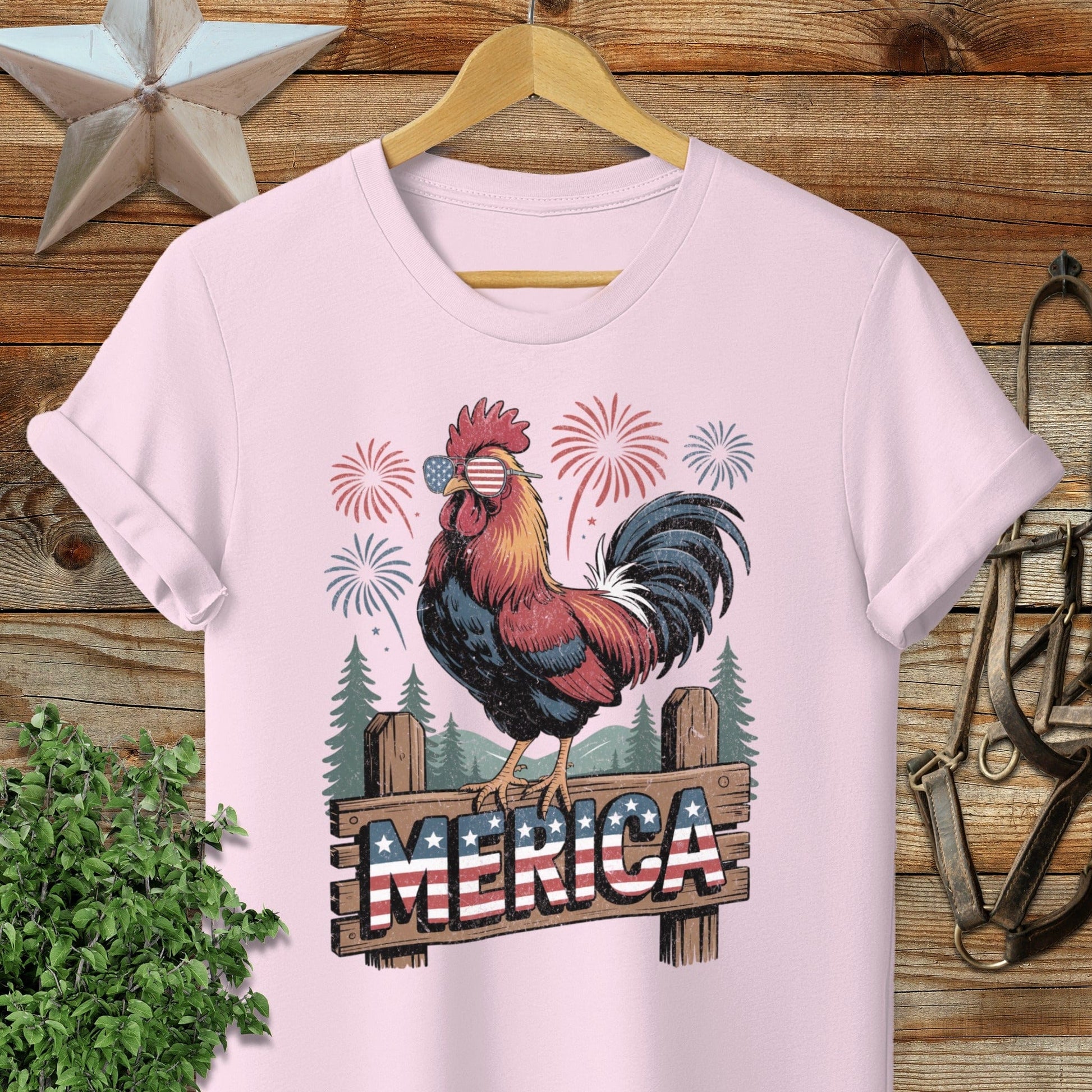 Merica Rooster Softstyle Tee