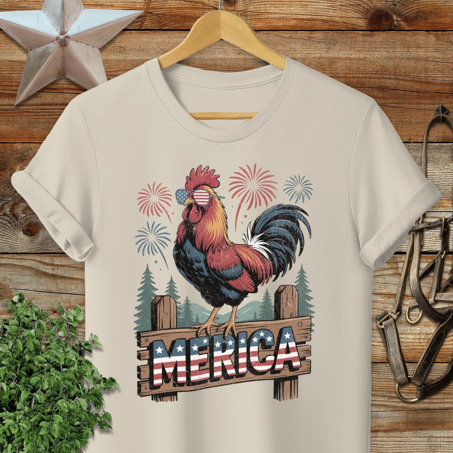 Merica Rooster Softstyle Tee