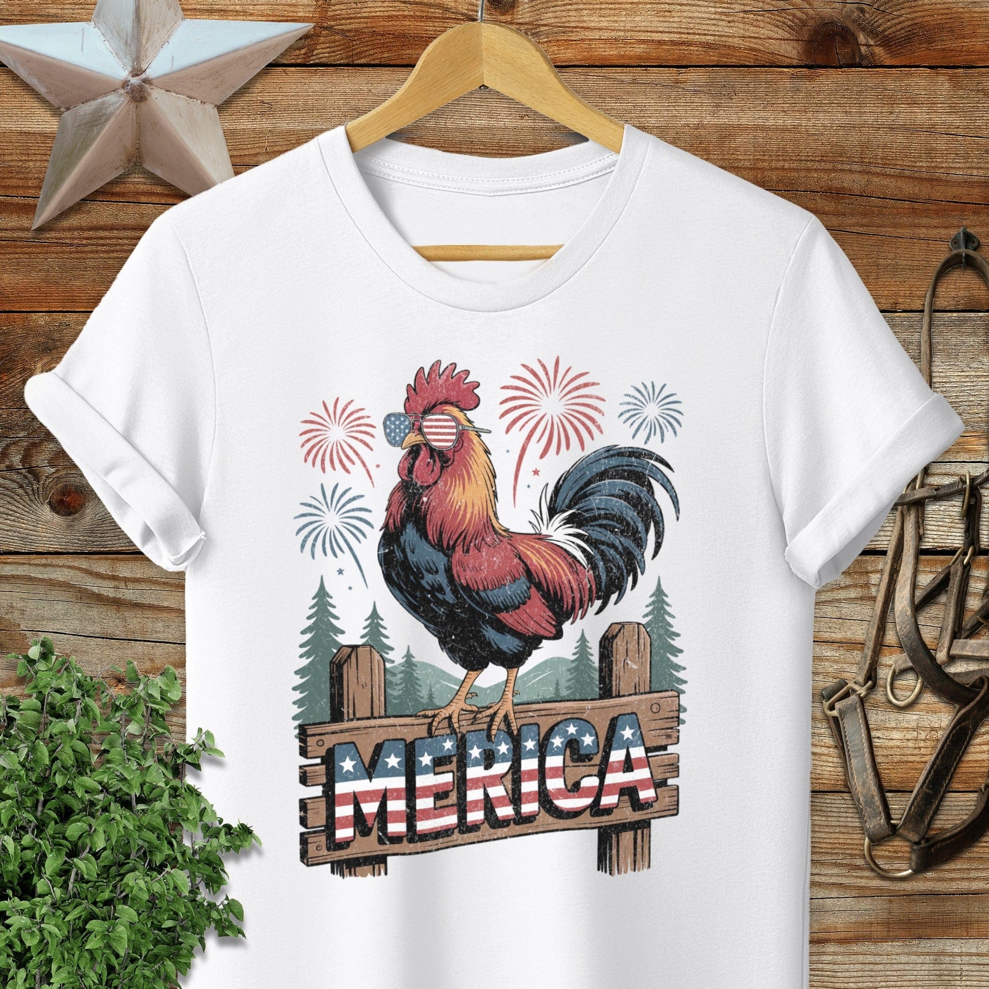 Merica Rooster Softstyle Tee