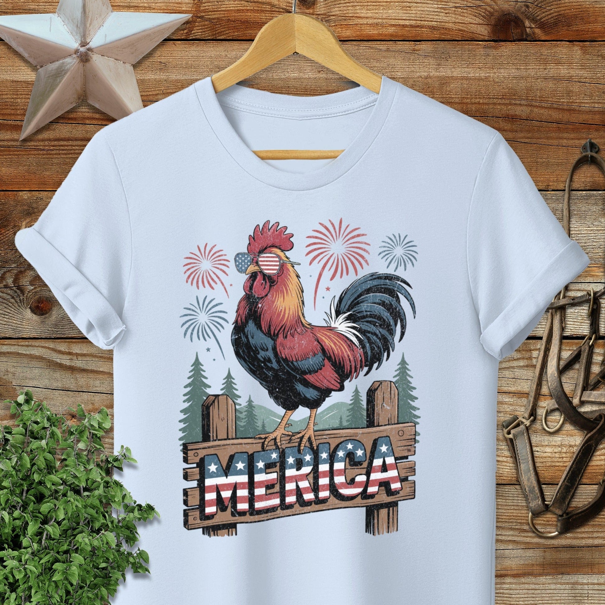 Merica Rooster Softstyle Tee