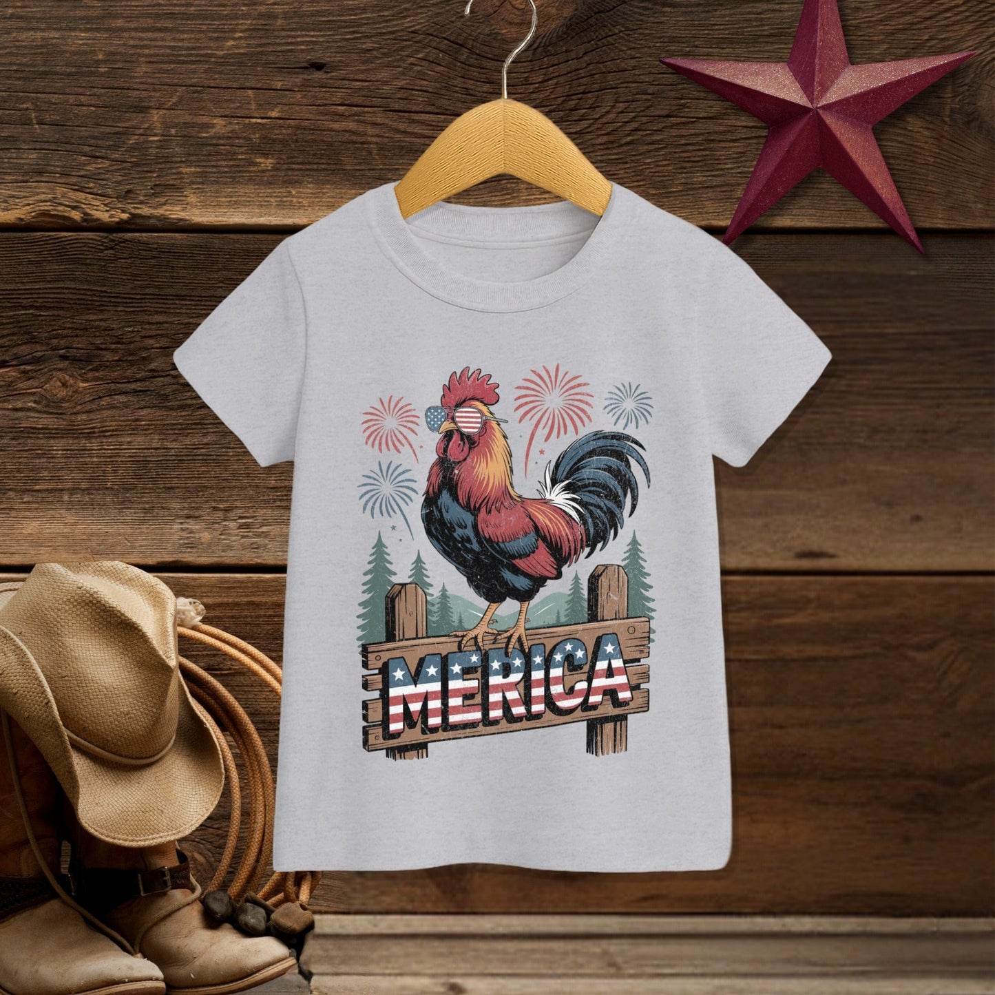 Merica Rooster T-Shirt (Toddler)