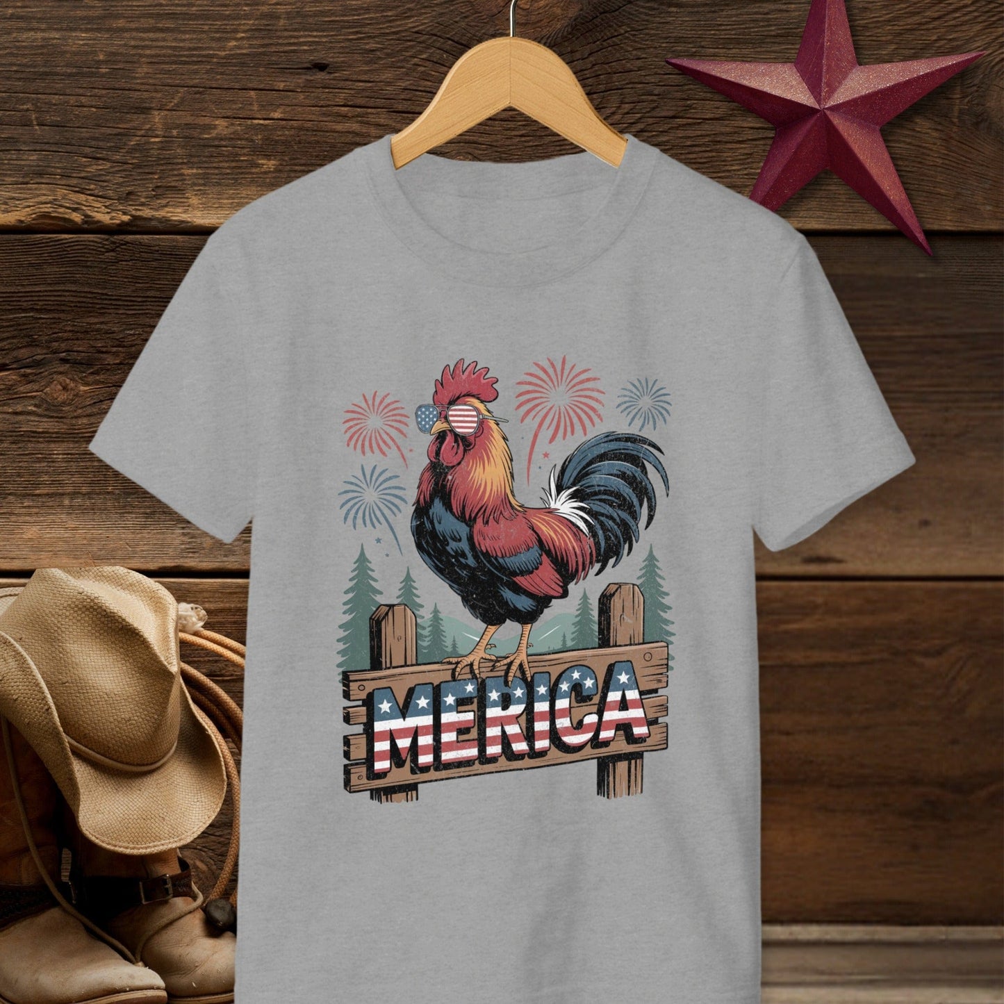 Merica Rooster T-Shirt (Youth)