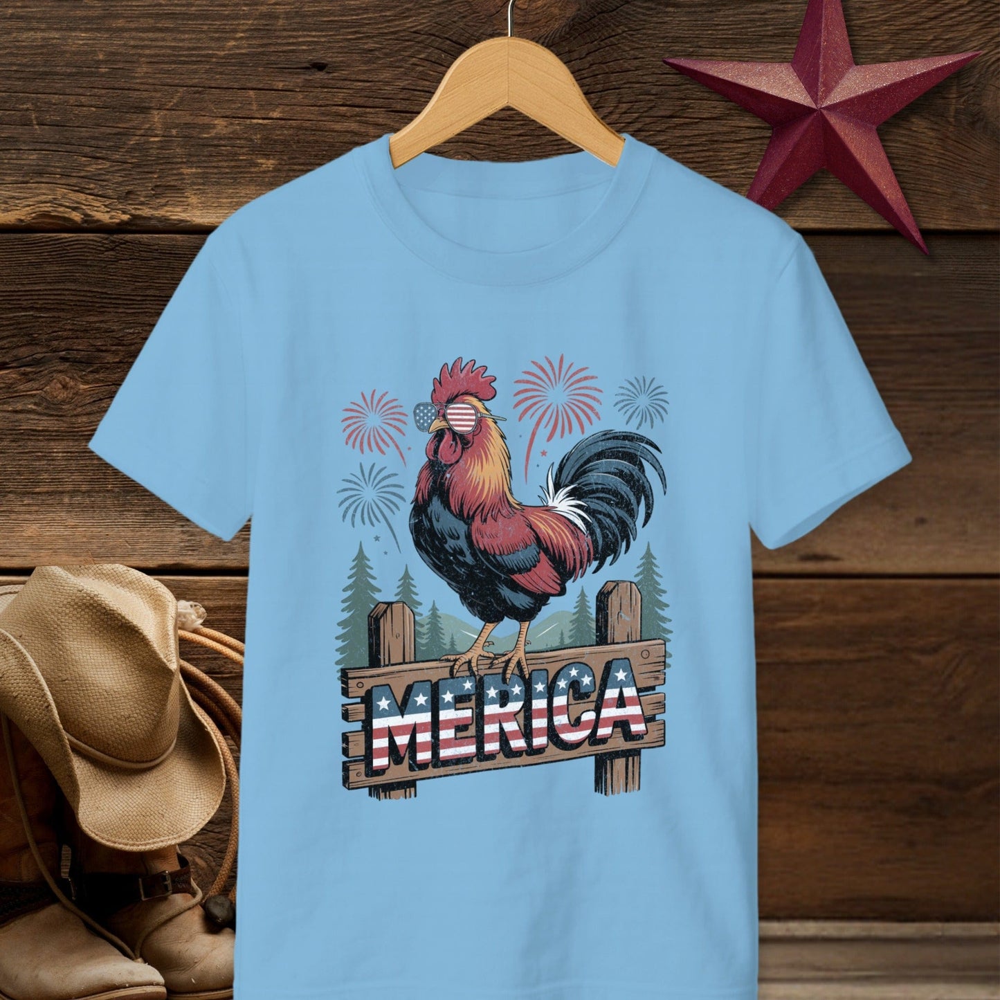 Merica Rooster T-Shirt (Youth)