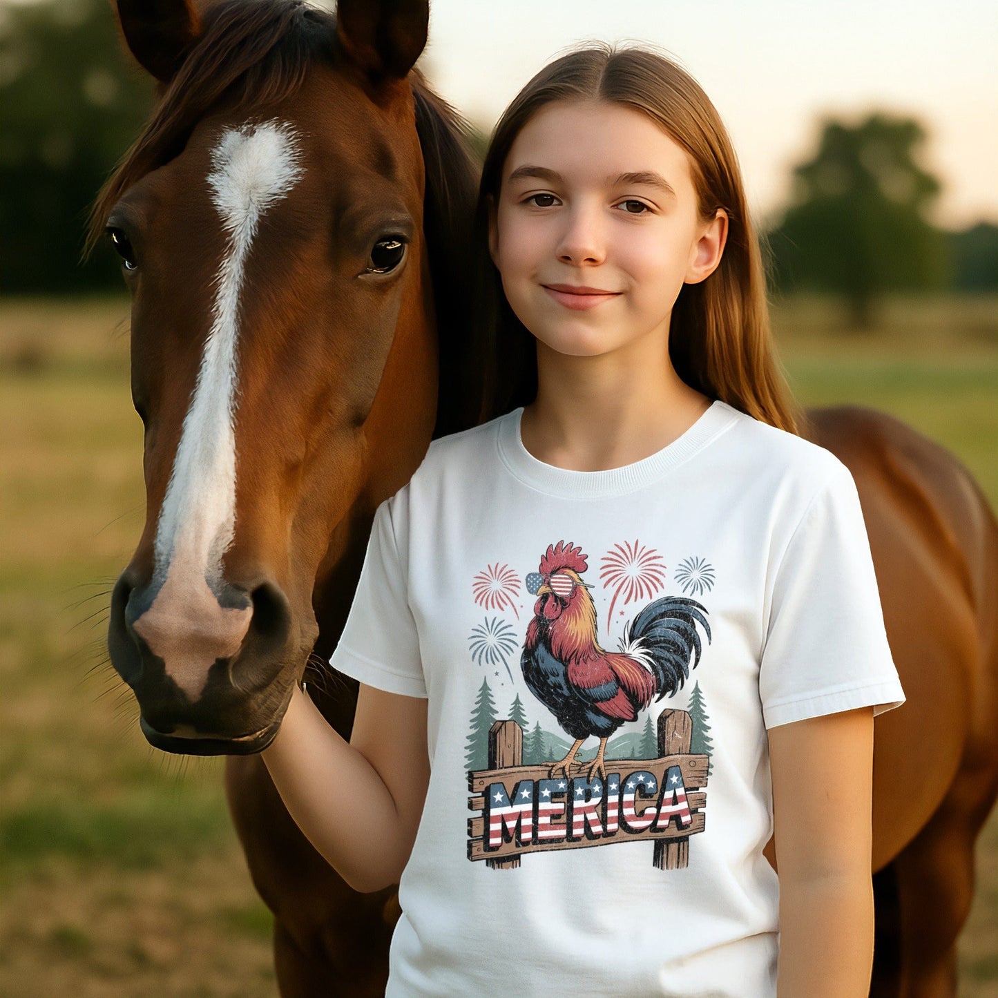 Merica Rooster T-shirt (Youth)