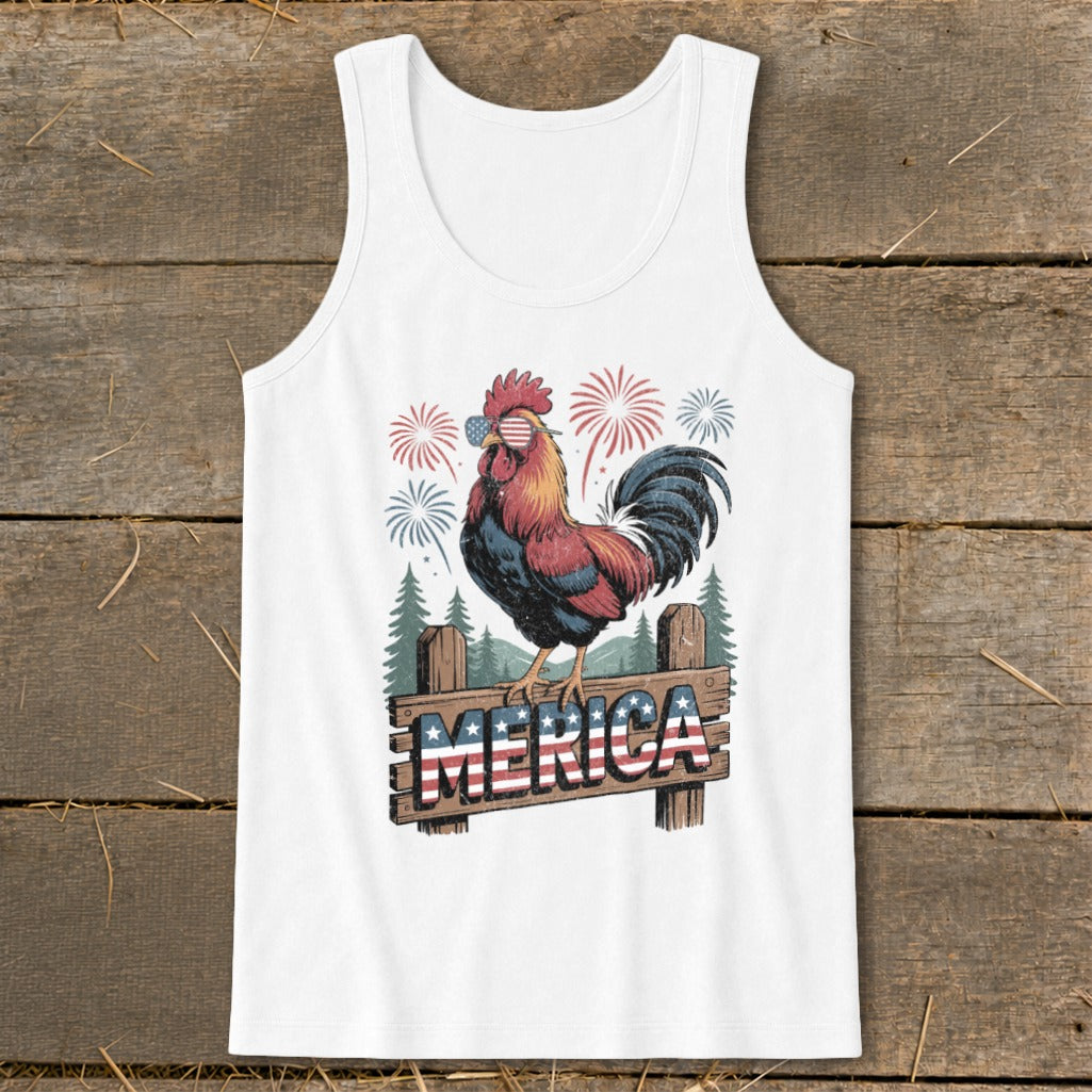 Merica Rooster Tank Top