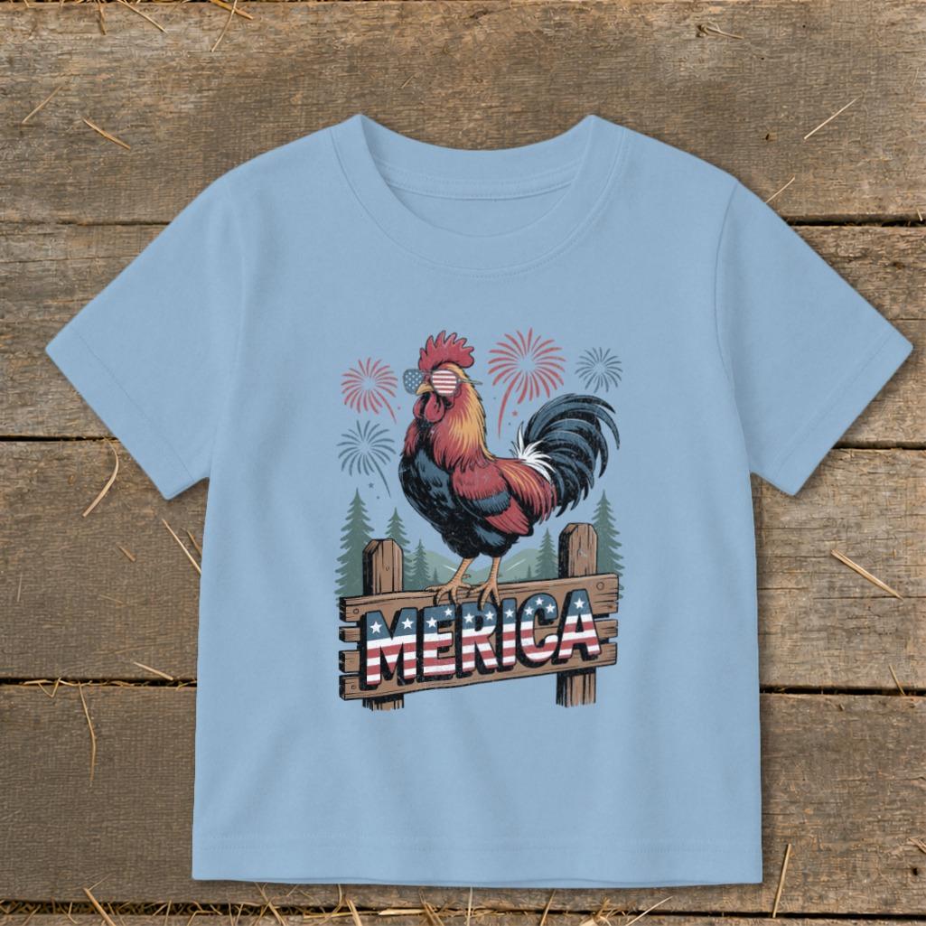 Merica Rooster Toddler Tee