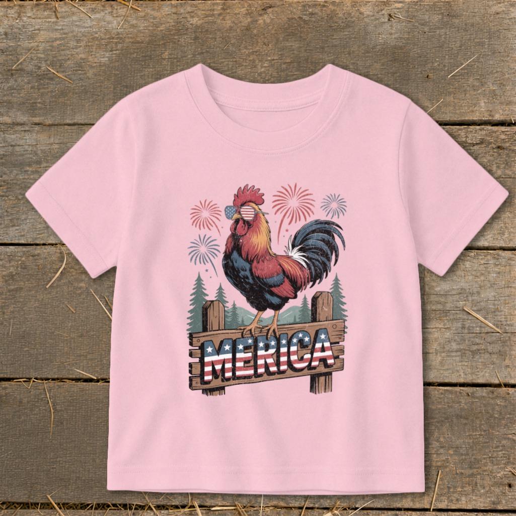 Merica Rooster Toddler Tee