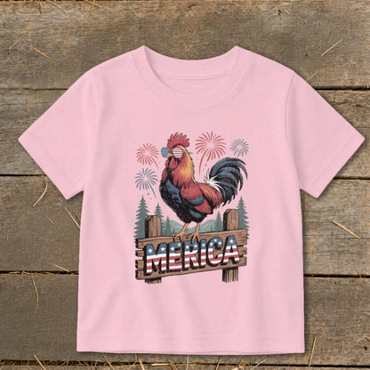 Merica Rooster Toddler Tee