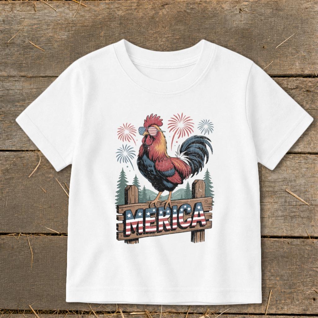 Merica Rooster Toddler Tee