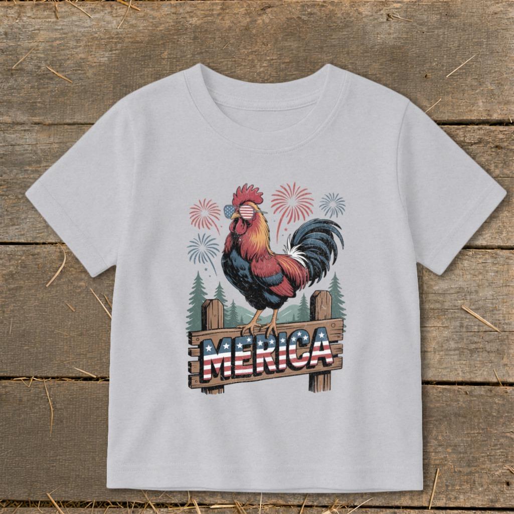 Merica Rooster Toddler Tee