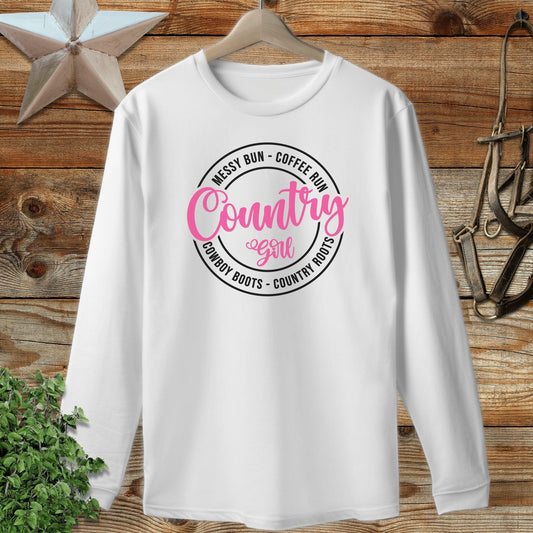 Messy Bun Coffee Run Long Sleeve Tee