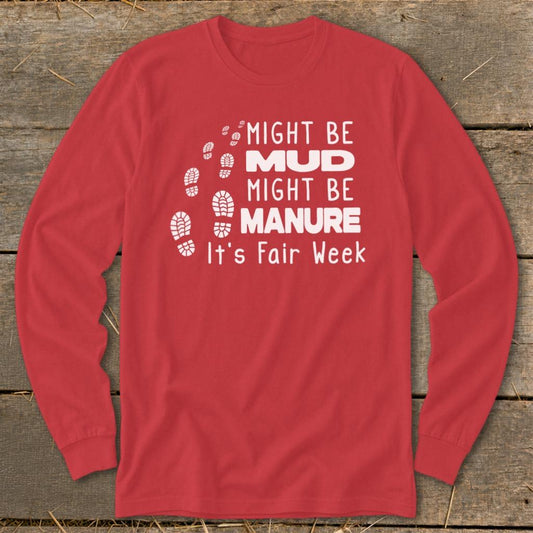 Might be Mud Long Sleeve Tee - Red
