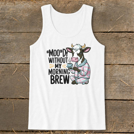 Moody Morning Brew Tank Top - White