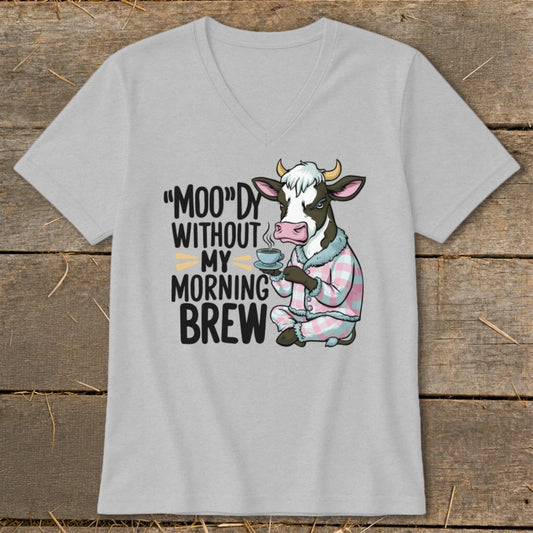 Moody Morning Brew V-neck - Athletic Heather