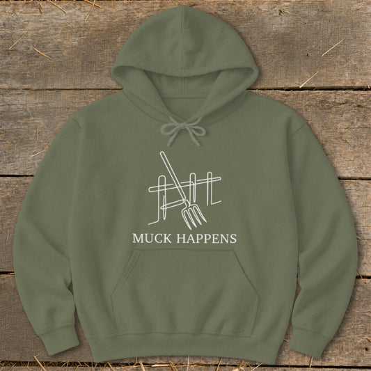 Muck Happens Art Hoodie - Military Green