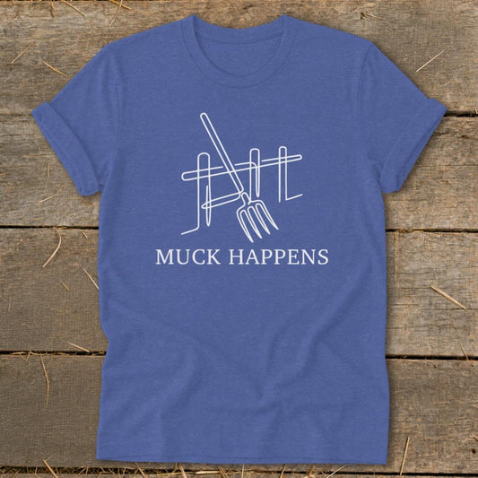 Muck Happens Art Softstyle Tee - Heather True Royal