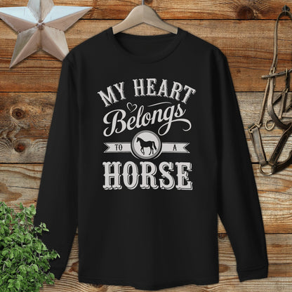 My Heart Belongs To A Horse Long Sleeve Tee