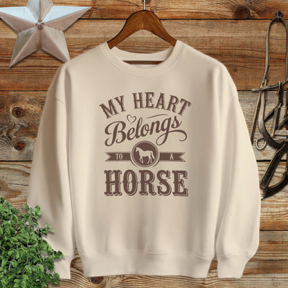 My Heart Belongs To A Horse Sweatshirt