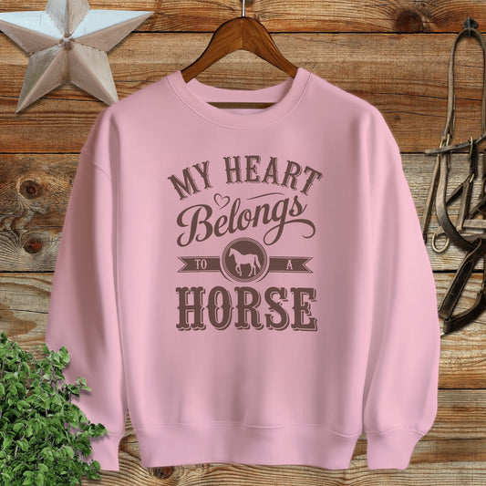 My Heart Belongs To A Horse Sweatshirt