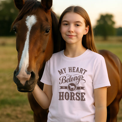 My Heart Belongs To A Horse T-shirt (Youth)