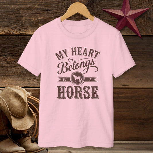My Heart Belongs To A Horse T-shirt (Youth)