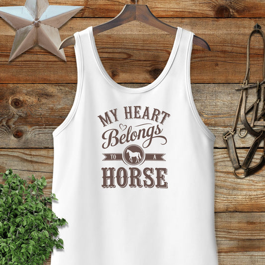 My Heart Belongs To A Horse Tank top