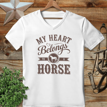 My Heart Belongs To A Horse V-neck