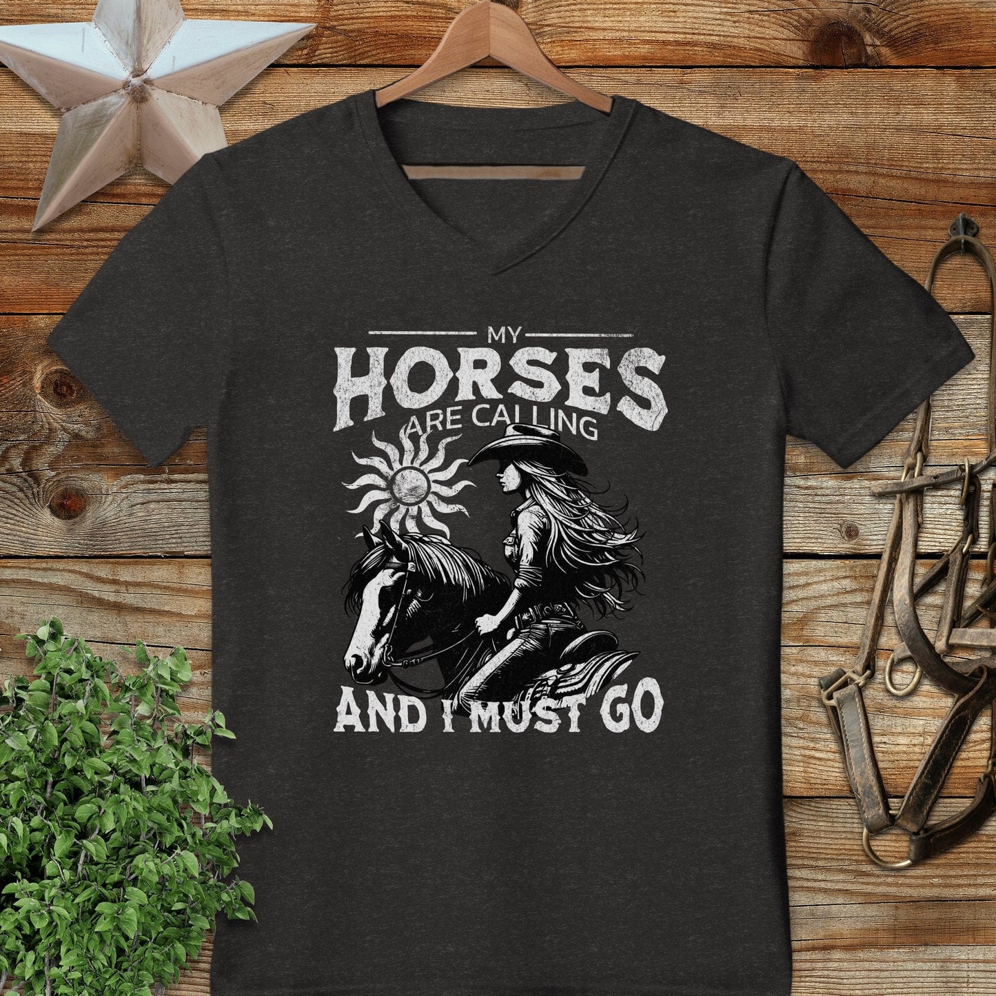 My Horses are Calling V-neck