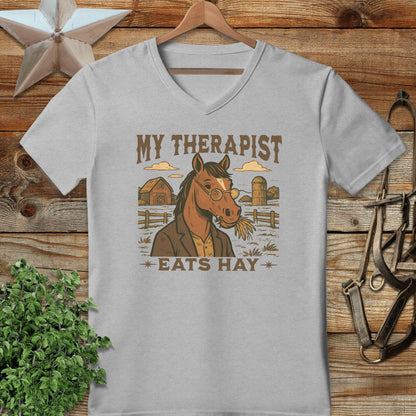My Therapist Eats Hay V-neck