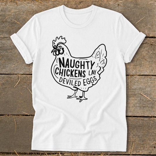 Naughty Chickens Softstyle Tee - White