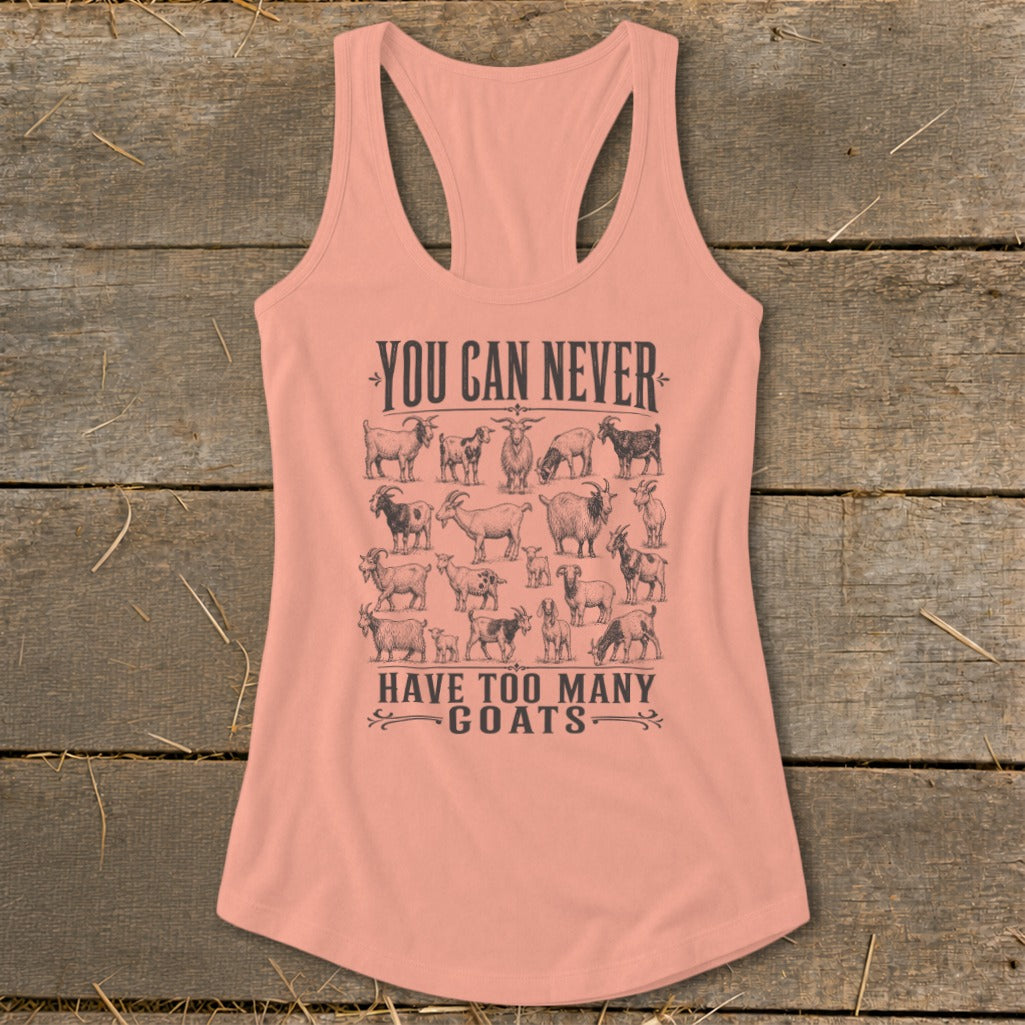 Never Too Many Goats Racerback Tank