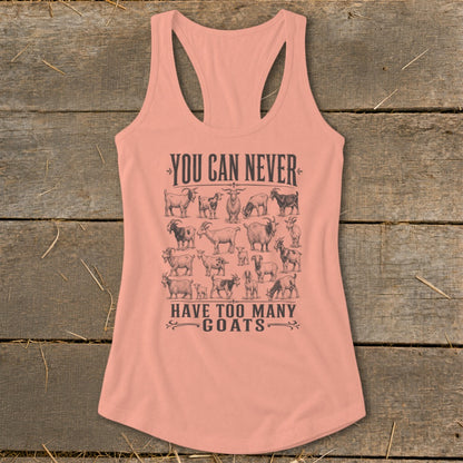 Never Too Many Goats Racerback Tank
