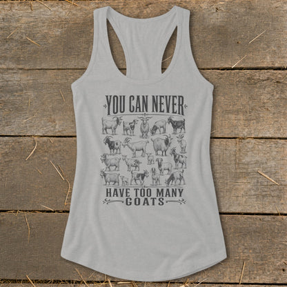 Never Too Many Goats Racerback Tank