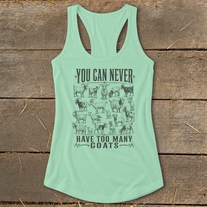Never Too Many Goats Racerback Tank