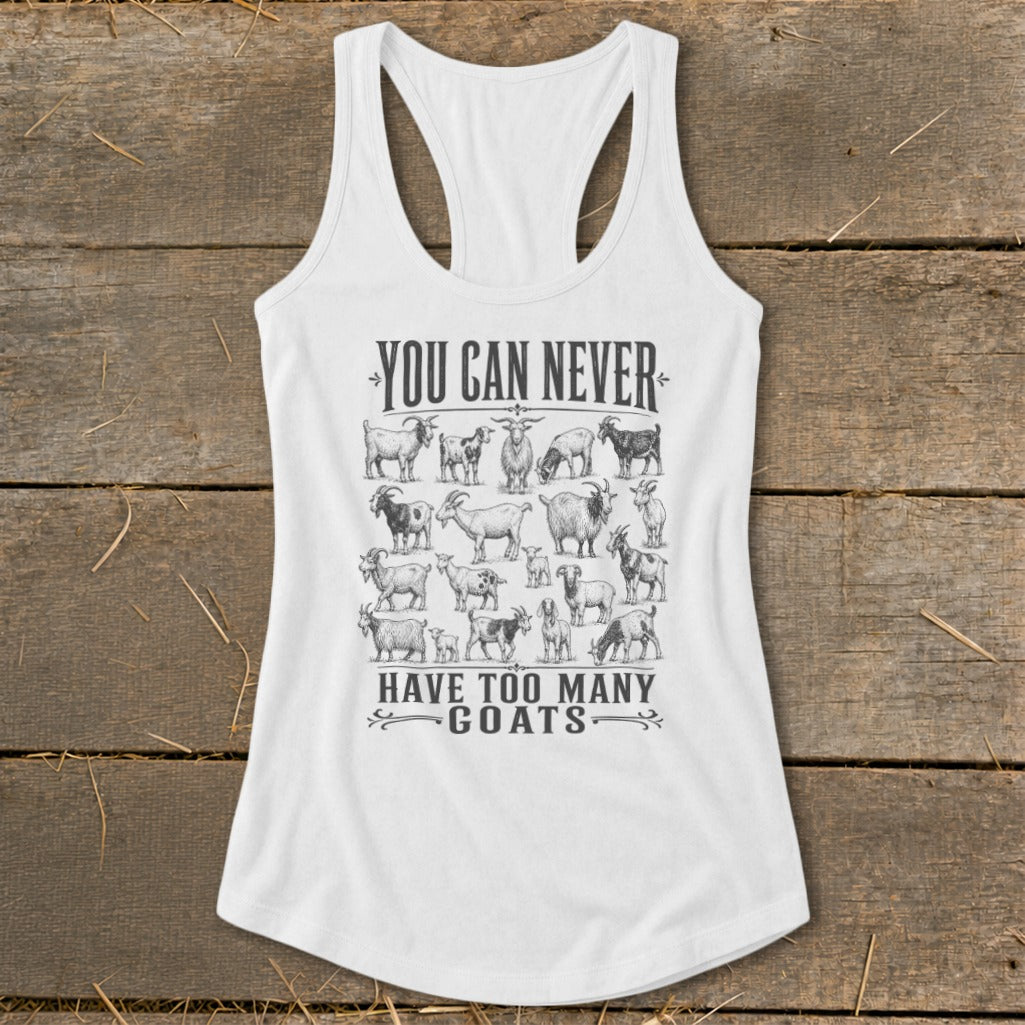 Never Too Many Goats Racerback Tank