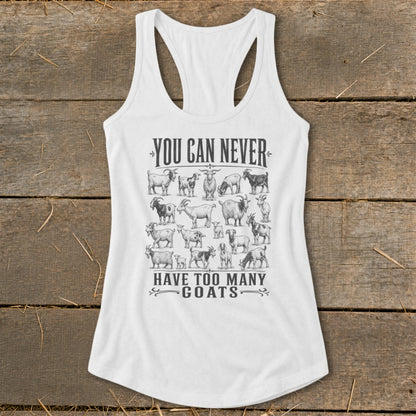 Never Too Many Goats Racerback Tank