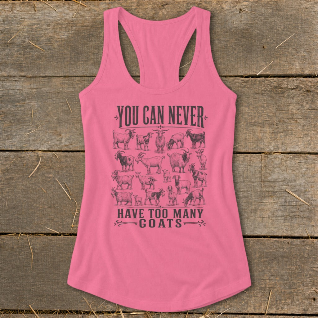 Never Too Many Goats Racerback Tank