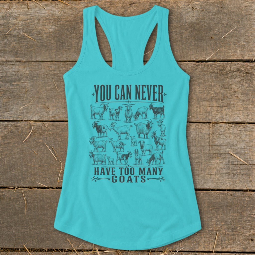 Never Too Many Goats Racerback Tank