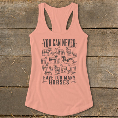 Never Too Many Horses Racerback Tank