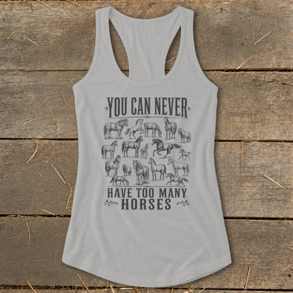 Never Too Many Horses Racerback Tank