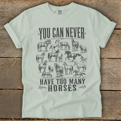Never Too Many Horses Signature Tee
