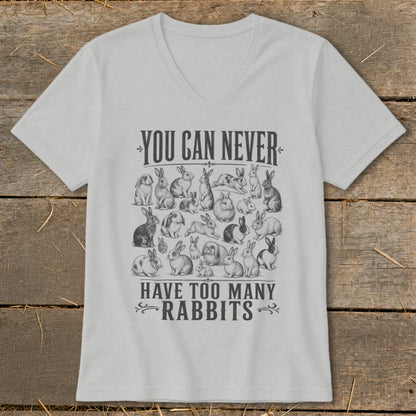 Never Too Many Rabbits V-neck