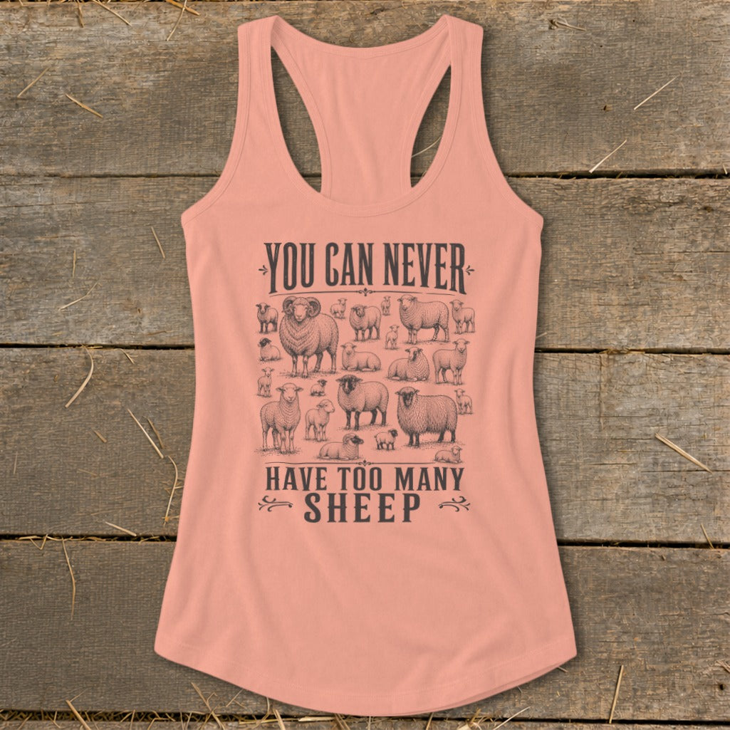 Never Too Many Sheep Racerback Tank