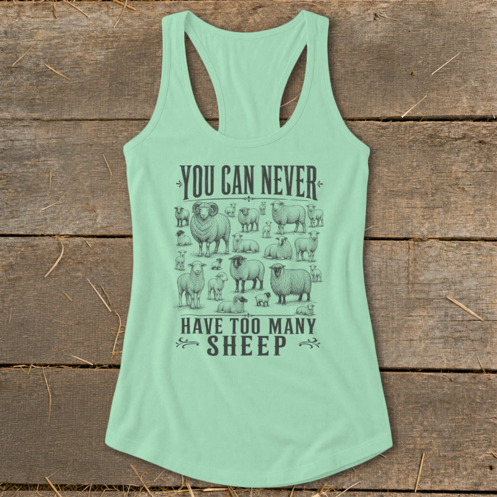 Never Too Many Sheep Racerback Tank