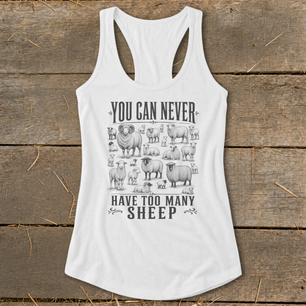 Never Too Many Sheep Racerback Tank