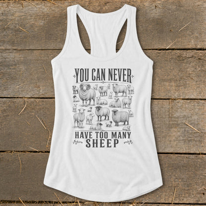 Never Too Many Sheep Racerback Tank