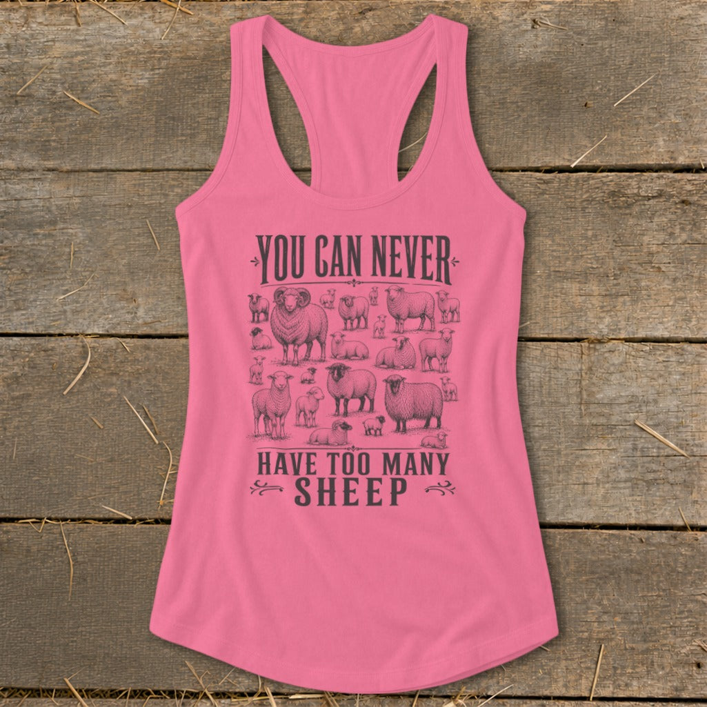 Never Too Many Sheep Racerback Tank