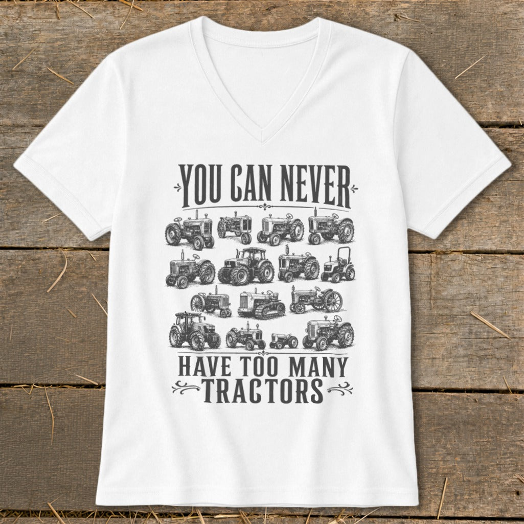 Never Too Many Tractors V-neck