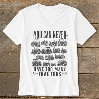 Never Too Many Tractors V-neck